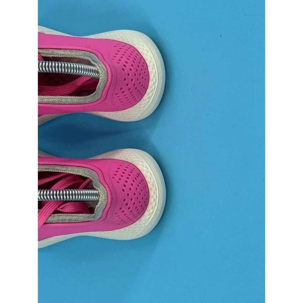 Crocs LiteRide Pacer Women’s Sneakers Hot Pink White W6 Style 205234